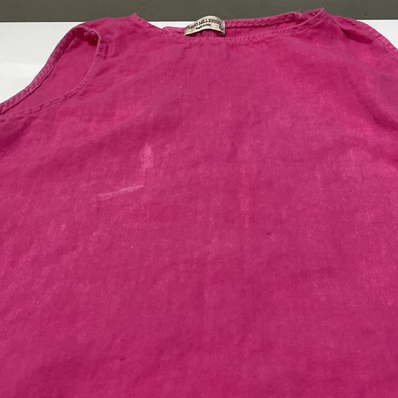 Terzo Millennio 100% linen stunning tiered pink dress. Made in Italy. - Picture 13 of 13